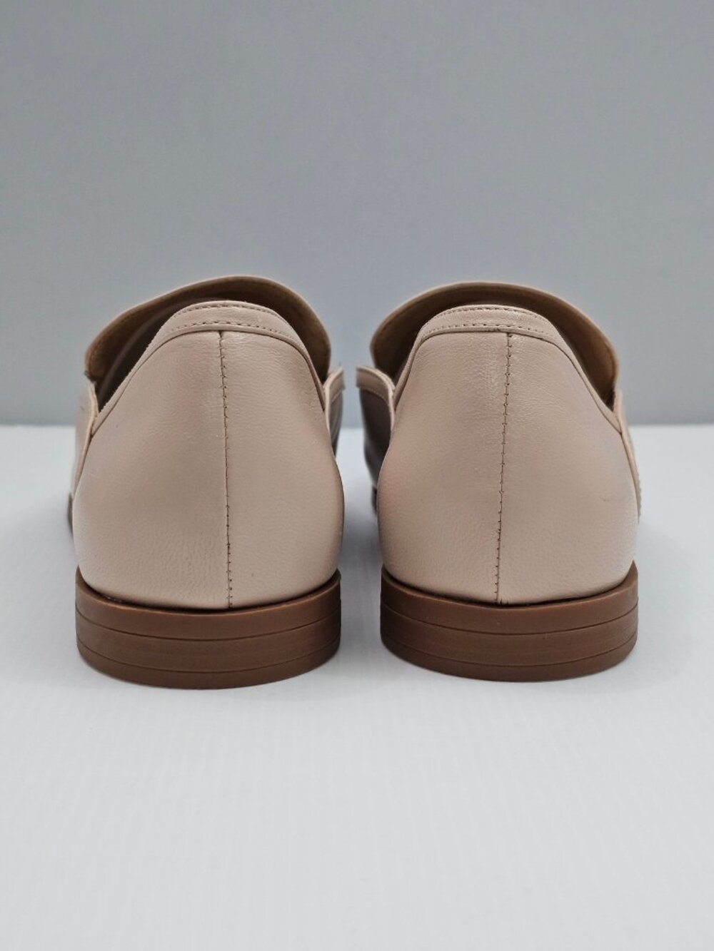 Schutz Maurice Penny Loafer Flats Womens 10 Beige Nappa Leather Minimalist NEW - Picture 11 of 14